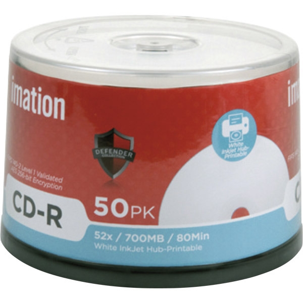 Bobina de 50 CD-R IMATION Defender 80 Min 700 Mb