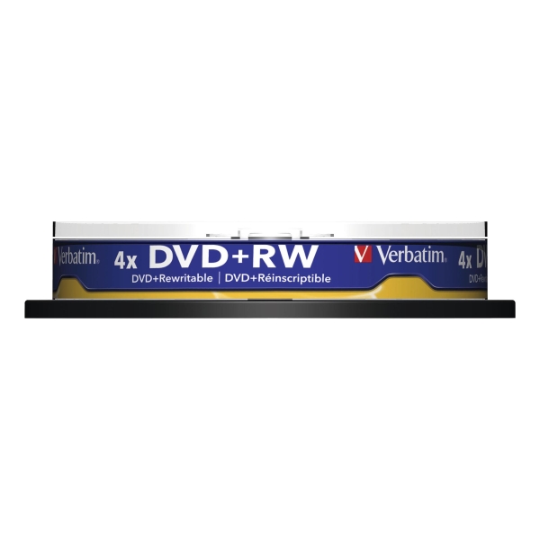 BX10 VERBATIM DVD+RW 4.7GB 1-4X SPINDLE