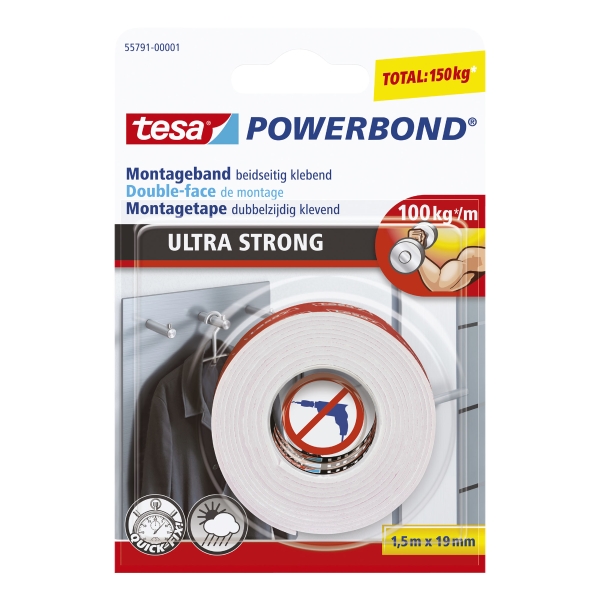 Oboustranná montážní páska tesa® Powerbond Ultra, 19 mm x 1,5 m