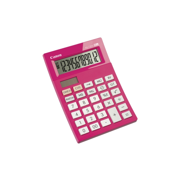 CANON AS-120 POCKET CALCULATOR 12 DIGITS PINK