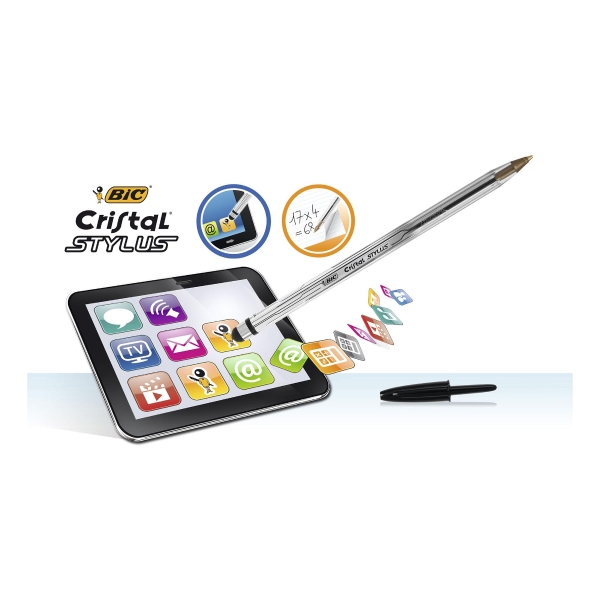 BIC CRISTAL STYLUS BALL PEN BLK