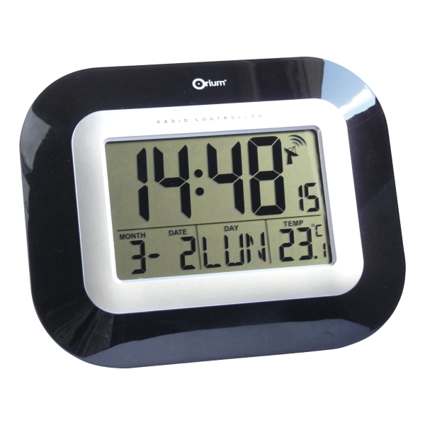 ORIUM BY CEP DIGITAL RADIO CONTROLLED CLOCK BLACK