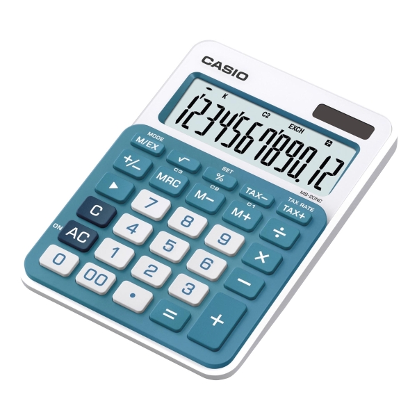 CASIO MS-20NC DESK CALC 12DIGIT BLU