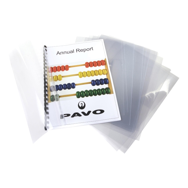 Pavo cover A4 in recycled PP 200 micron transparent - pack of 100