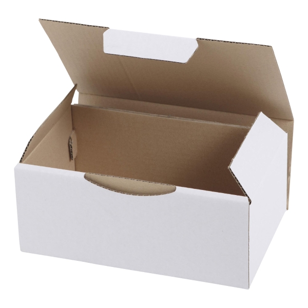 KRAFT POSTAL BOX 1-WALL 200 X 100 X 100MM WHITE - PACK OF 50