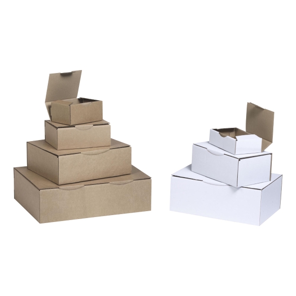 KRAFT POSTAL BOX 1-WALL 350 X 220 X 130MM WHITE - PACK OF 50