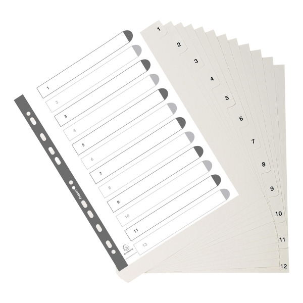 EXACOMPTA 1-12 INDEX PP WHITE EACH