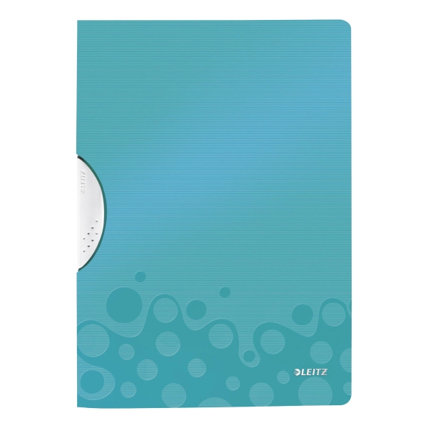 LEITZ  WOW COLOUR CLIP FOLDER ICE BLUE