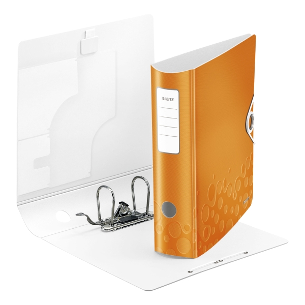 Leitz 1106 WOW Active lever arch file 180 degrees 80mm PP orange