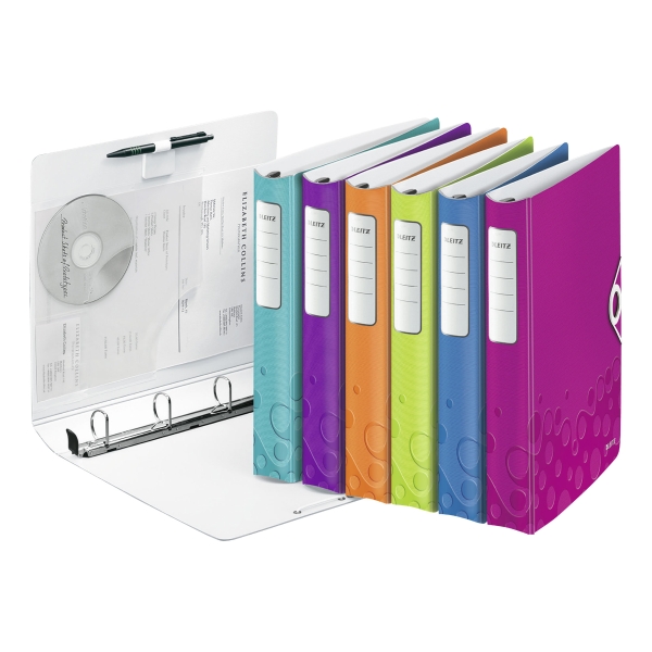 LEITZ 4242 WOW 4-RING BINDER ICE BLUE