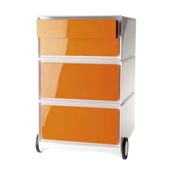 PAPERFLOW EASYBOX  PEDESTAL ORANGE/WHITE