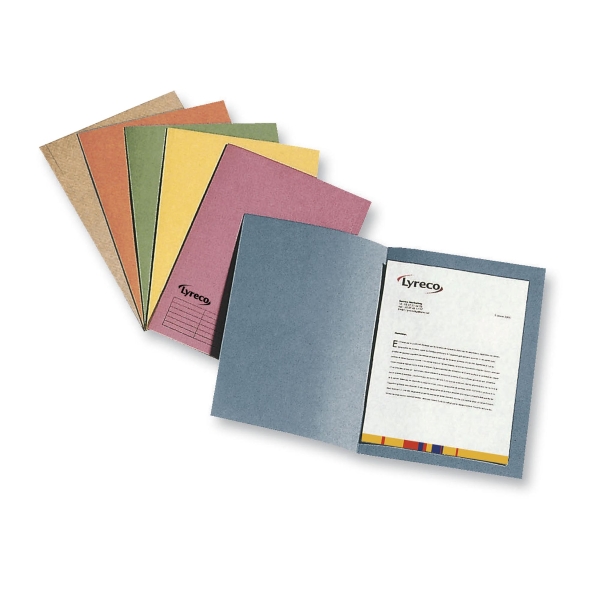 Lyreco folders folio cardboard 250g yellow - pack of 100