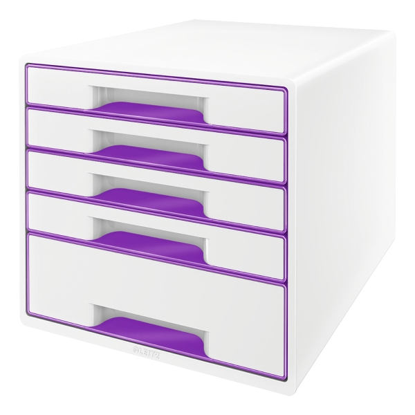 LEITZ WOW FILING 5 DRAWERS UNIT PURPLE