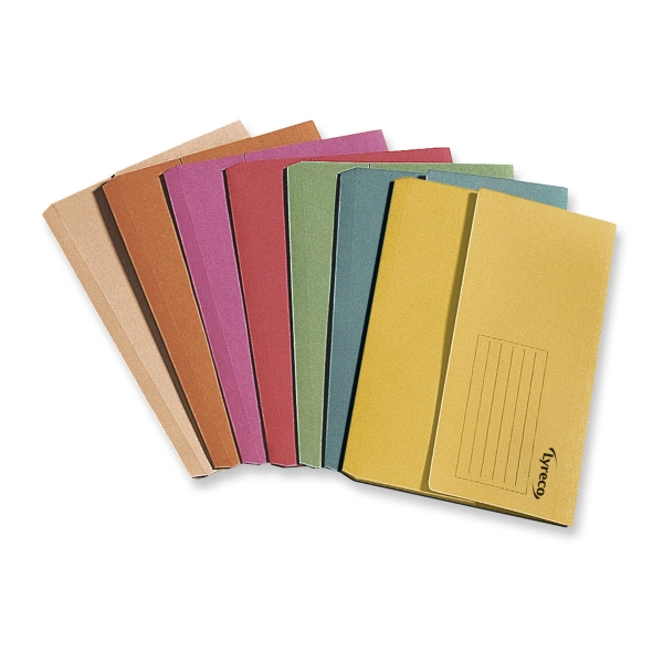 Lyreco Document Wallet, Foolscap Size, 250g Card - Yellow, Pack of 50