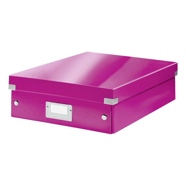 LEITZ CLICK & STORE BOX MEDIUM A4 PINK