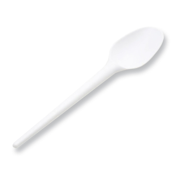 Duni White Plastic Dessert Spoons - Box of 100