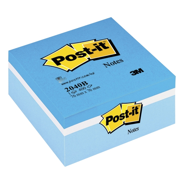 POST-IT 2040B CUBE 76X76MM 400SHT 3COL