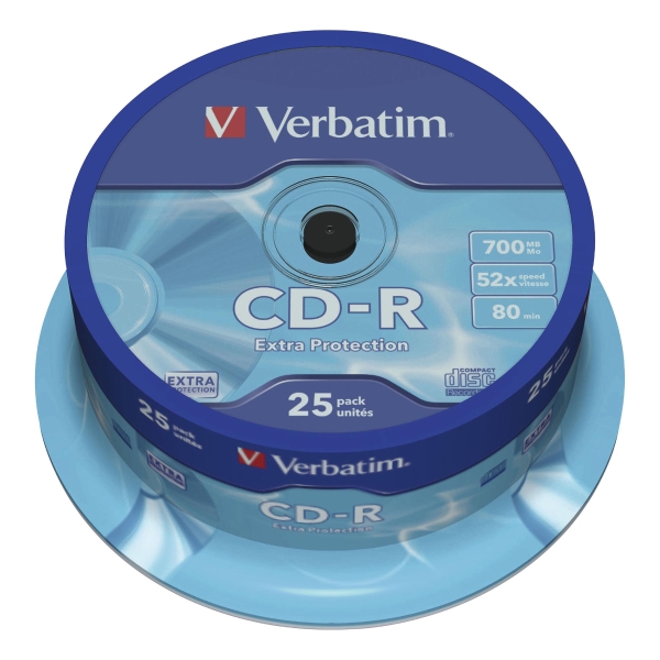 PK25 VERBATIM CD-R 80MN 700MB SPINDLE