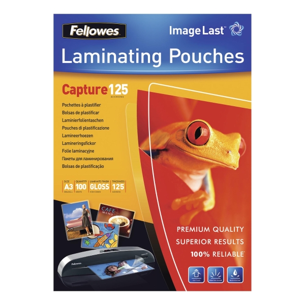 BX100 FELLOWES LAMIN POUCH A3 125MI