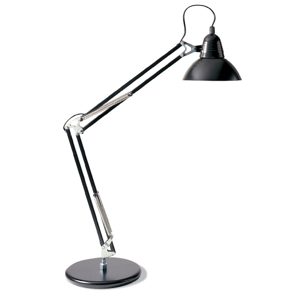 Architect's Incandescent Desk Lamp With Base - Black (No 60W Screw-In Bulb)