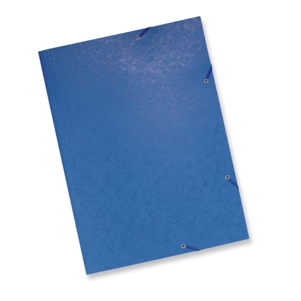 LYRECO PRESSBOARD BLUE A3 3-FLAP FILES WITH ELASTIC - PACK OF 5