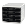 Lyreco 4-drawer unit black