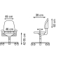 Prosedia Younico 2452 chair with synchrone mechanism blue