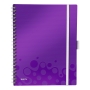 LEITZ WOW BE MOBILE NOTEBOOK PP COVER A4 RULED PURPLE