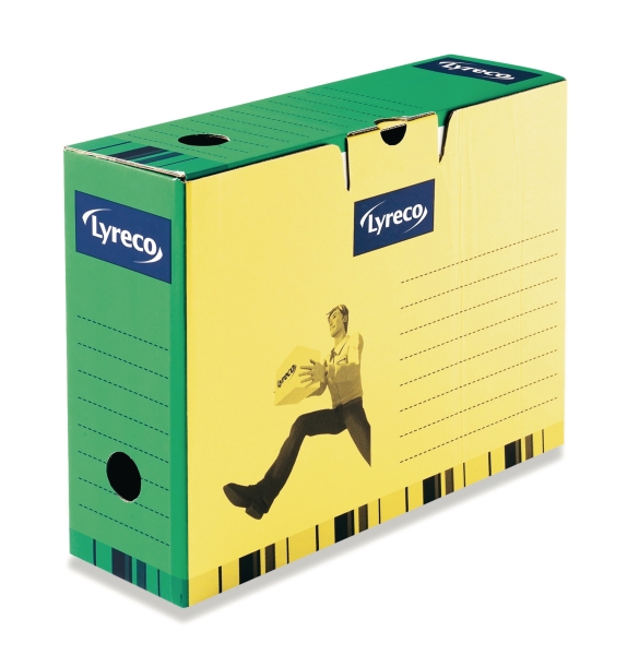 Lyreco archiefdoos 34x26xrug 10cm groen/geel