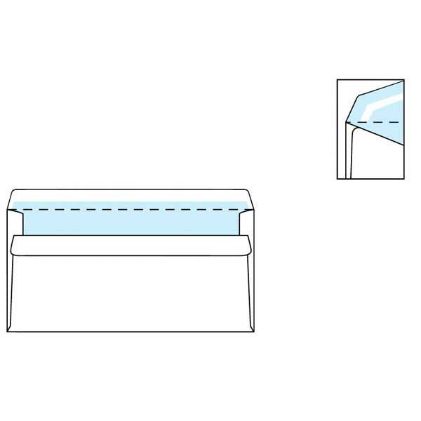 Standaard enveloppen 114x229mm gomsluiting 80g - doos van 500