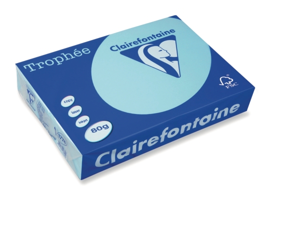 Clairefontaine Trophée 1774 gekleurd papier A4 80g helblauw - pak van 500 vel