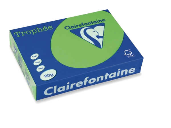 Clairefontaine Trophée 1875 gekleurd papier A4 80g grasgroen - pak van 500 vel