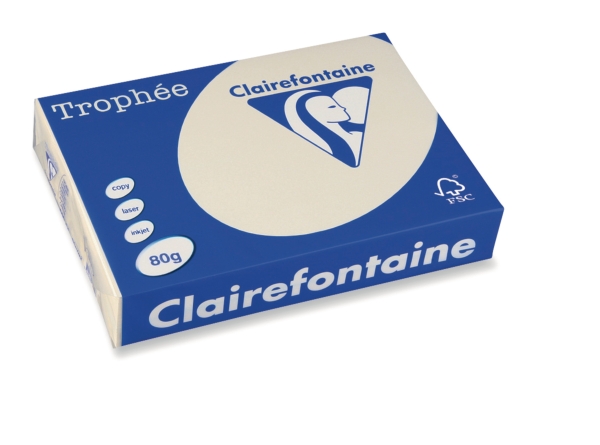 Clairefontaine Trophée 1871 gekleurd papier A4 80g ivoor - pak van 500 vel