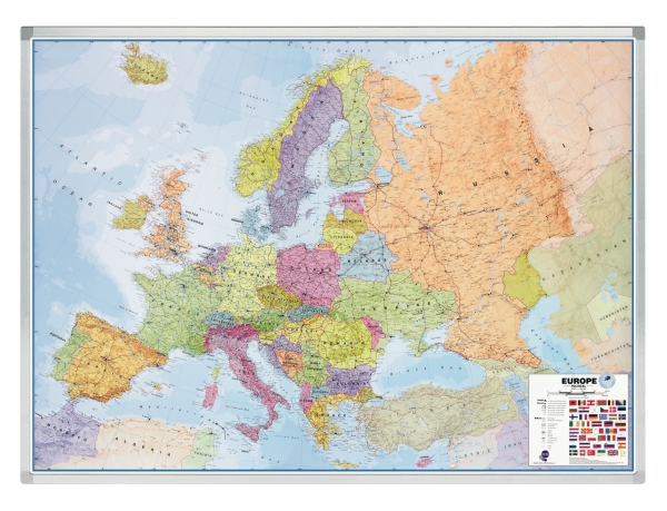 Legamaster carte murale politique/routiere Europe 141x102cm