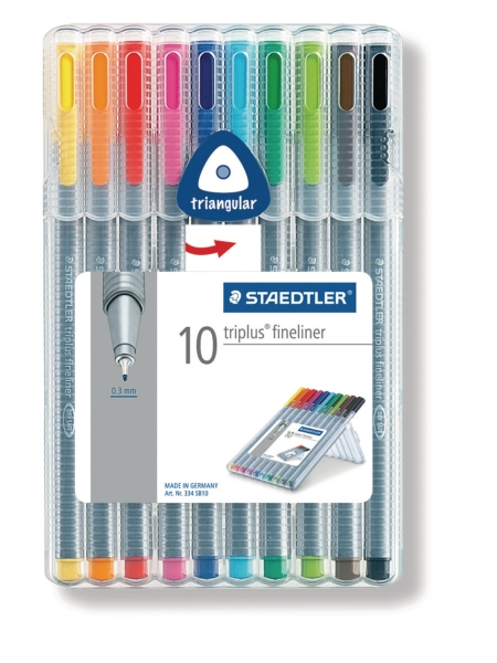 Staedtler Triplus 334 fineliner 0,3 mm - set of 10 assorted colours