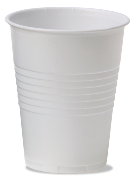 Plastic disposable cups 15 cl white - box of 3000