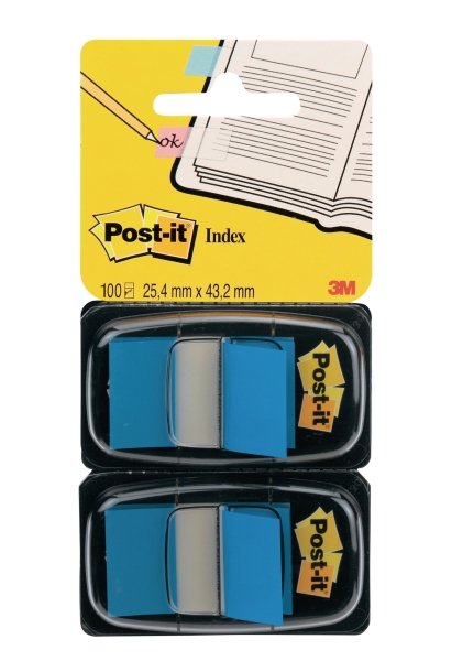 Post-it index 25x44 mm blue - pack of 2