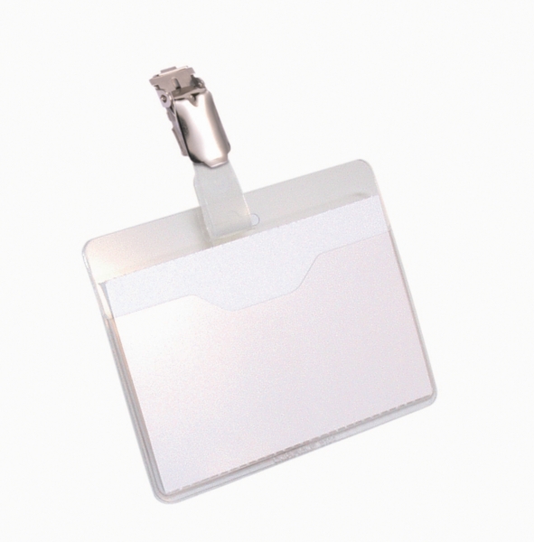 Durable 8106 congresspeld/badge met clip 90x60mm - pak van 25