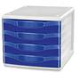 Lyreco 4-drawer unit blue