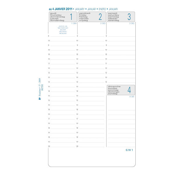 Exatime 21 recharge pour organiseur 7 jours/2 pages verticale