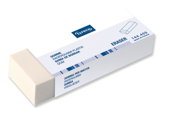 Lyreco plastic eraser in cardboard cover