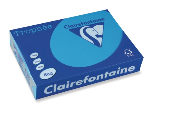 Clairefontaine Trophée 1781 coloured paper A4 80g caribbeanblue - pack of 500