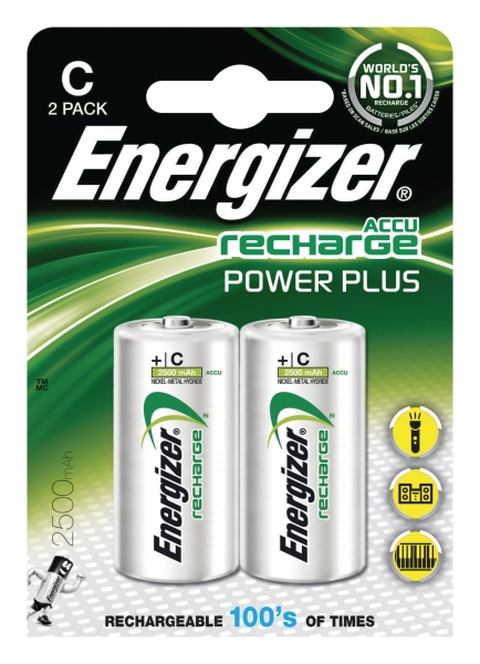 Energizer RC14/C piles rechargeables 2500mAh - paquet de 2