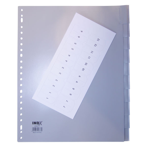 IndX extra wide dividers met insertable labels 10 tabs PP 23-holes