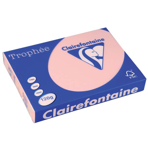 Clairefontaine Trophée 1210 coloured paper A4 120g pink - pack of 250 sheets