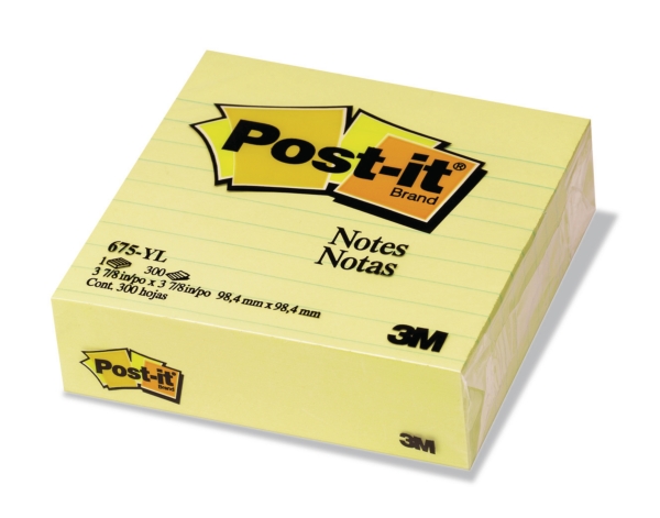 Post-it 675YEL notes 100x100 ruled 300 pages yellow