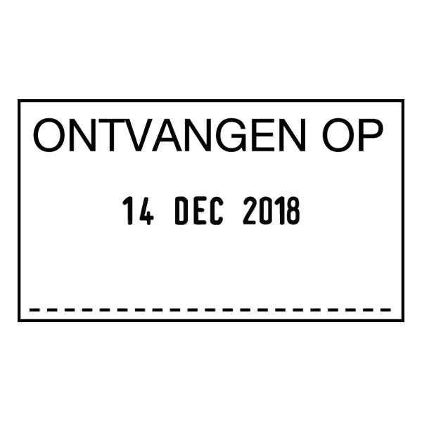 Trodat 5460/L dater stamp non customizable NL ''Ontvangen op''