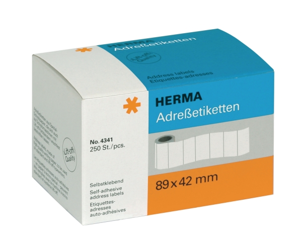 Herma 4341 étiquettes adresse 89x42mm - rouleau de 250