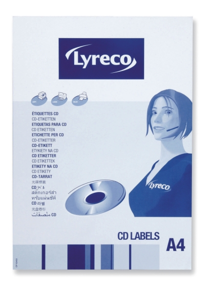 Lyreco étiquettes CD mattes diamètre 114mm - boîte de 50