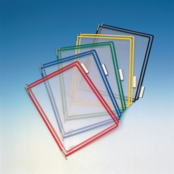 Tarifold pockets for display system in metal/PVC assorted colours - pack 10